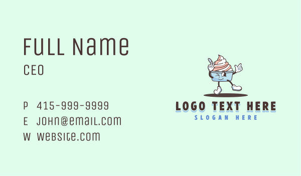 Wink Sundae Cup Business Card Design Image Preview