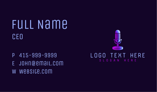 Audio Podcast Microphone Business Card Design Image Preview