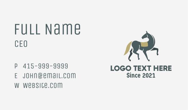 Medieval Prancing Horse Business Card Design Image Preview