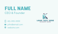 Industrial Steel Structure Letter K Business Card Design