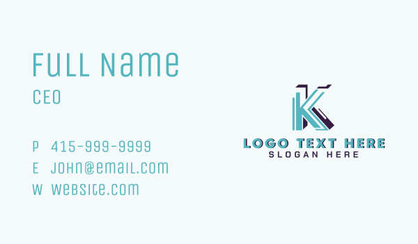 Industrial Steel Structure Letter K Business Card Design Image Preview