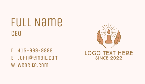 Nature Candle Light Business Card Design Image Preview