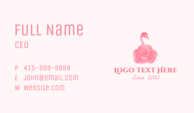 Floral Flamingo Rose  Business Card Image Preview