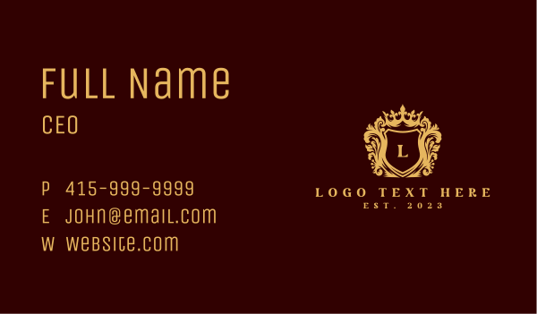 Luxury Royal Crown Lettermark Business Card Design Image Preview