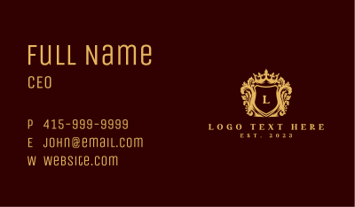 Luxury Royal Crown Lettermark Business Card Image Preview