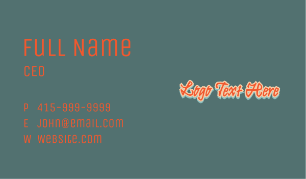Retro Generic Wordmark  Business Card Design Image Preview