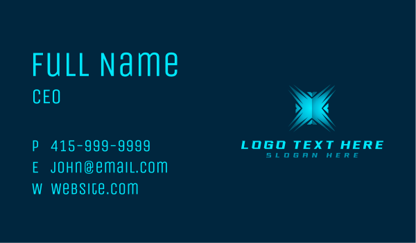 Gaming Tech Letter X Business Card Design Image Preview