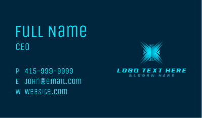 Gaming Tech Letter X Business Card Image Preview
