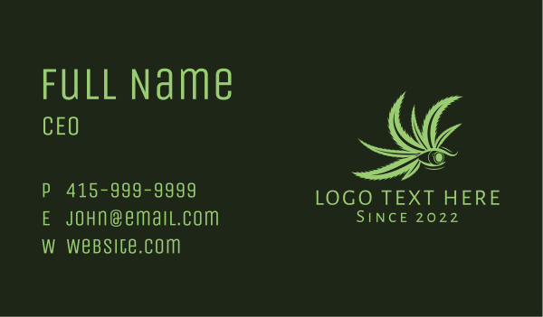 Medical Cannabis Eye Business Card Design Image Preview