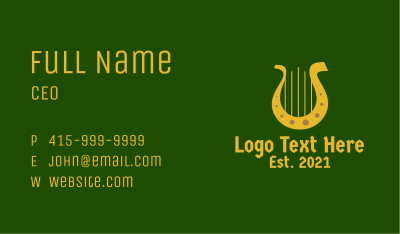 Gold Horseshoe Harp Business Card Image Preview