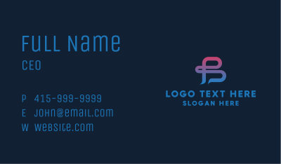 Gradient Letter B Media Business Card Image Preview