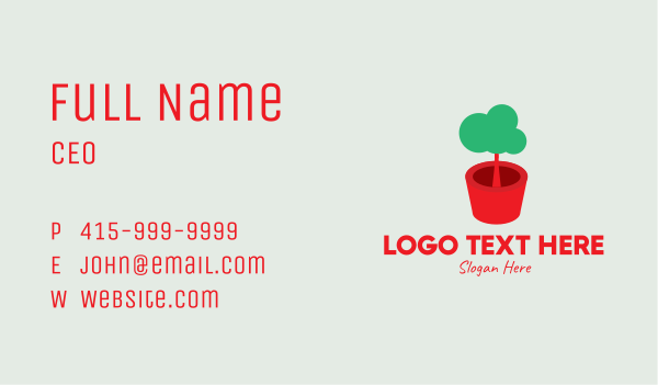 Cute Potted Plant  Business Card Design Image Preview