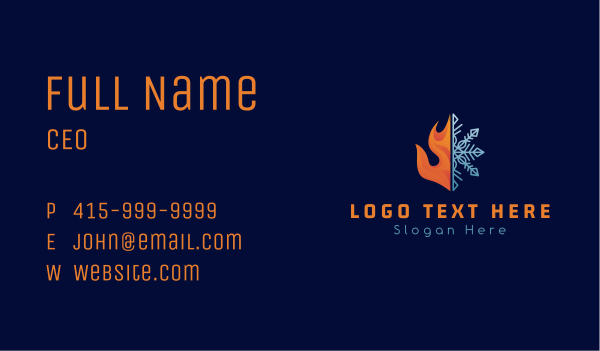 Fire Flame Snow Ice Business Card Design Image Preview