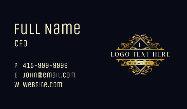 Premium Leaves Crest Business Card Design Image Preview