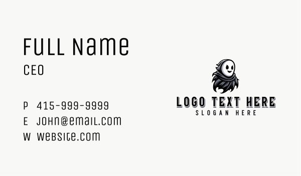 Spooky Phantom Ghost Business Card Design Image Preview