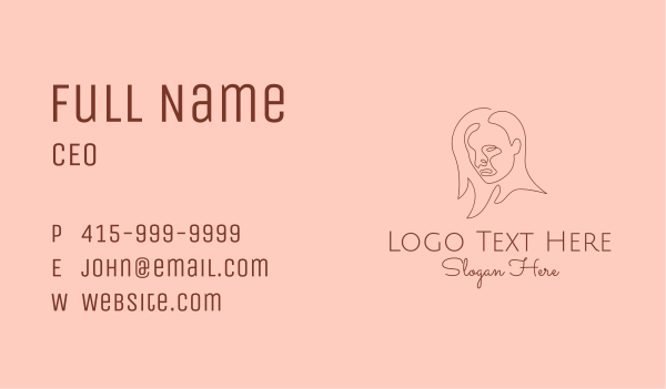 Aesthetic Monoline Woman Business Card Design Image Preview