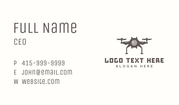 Quadcopter Drone Photography Business Card Design Image Preview