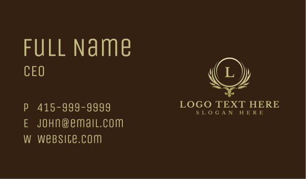 Luxury Ornament Leaves Business Card Design Image Preview