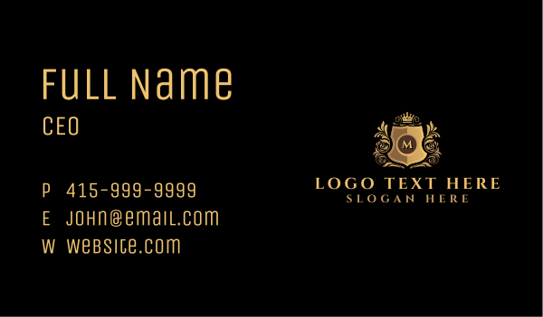 Rose Crown Shield Business Card Design Image Preview