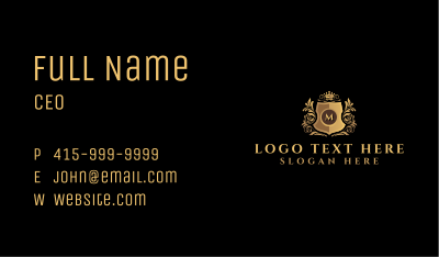 Rose Crown Shield Business Card Image Preview