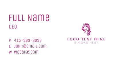 Pink Beautiful Lady Hair Business Card Image Preview