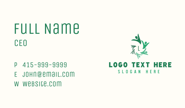 Green People Crowd Business Card Design Image Preview