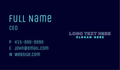 Neon Glitch Wordmark Business Card