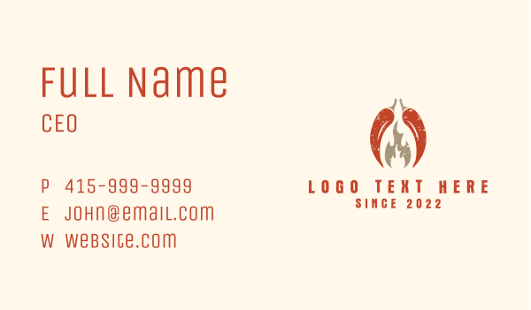 Fire Hot Chili Business Card Design Image Preview