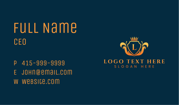  Crown Shield Crest  Business Card Design Image Preview