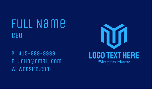 Blue Tech Company Business Card Design Image Preview