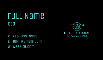 Blue Minimalist Helicopter  Business Card Image Preview