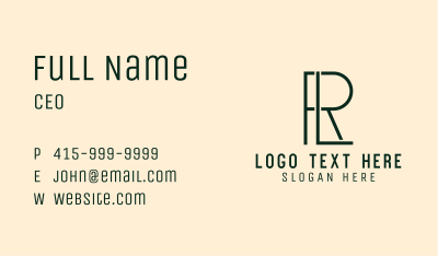 Consultant R & L Monogram Business Card