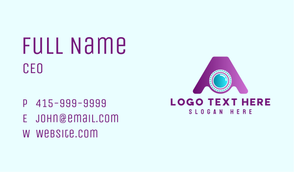 Gradient Camera Lens Letter A Business Card Design Image Preview