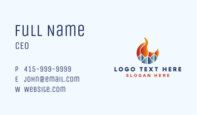 Frozen Ice Fire Business Card Image Preview