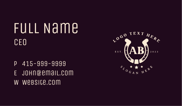 Horseshoe Farm Ranch Business Card Design Image Preview