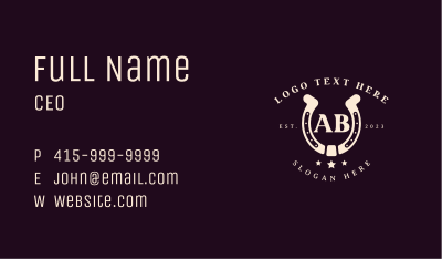 Horseshoe Farm Ranch Business Card Image Preview
