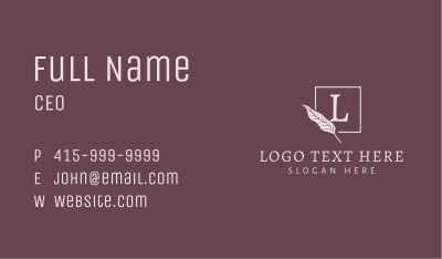 Classic Ornamental Leaf Lettermark Business Card Image Preview