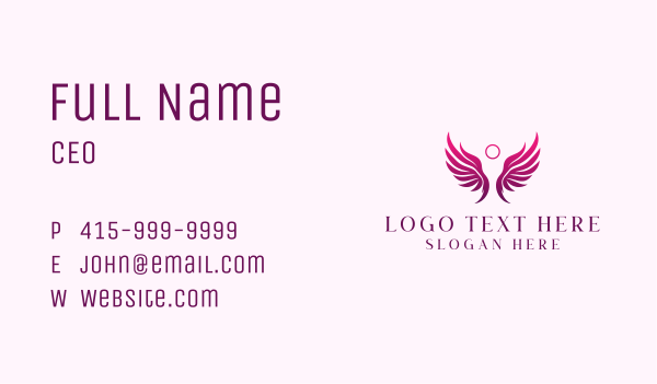 Holistic Angel Wings Business Card Design Image Preview