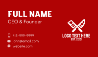 White Butcher Knife  Business Card Design