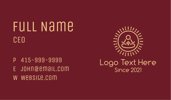 Minimalist Buddhist Sunrise Business Card Design Image Preview
