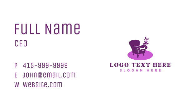 Furniture Armchair Upholstery Business Card Design Image Preview