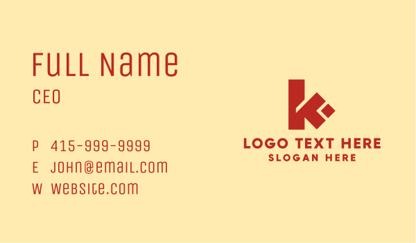 Modern Letter K Business Card Design Image Preview