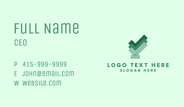 Approval Check Mark Business Card Design Image Preview