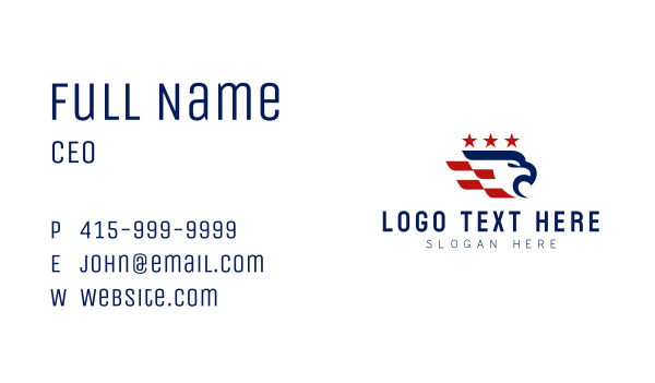 American Stars Patriotic Eagle Business Card Design Image Preview