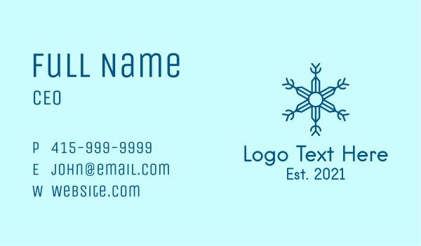 Line Art Winter Snowflake  Business Card Design Image Preview