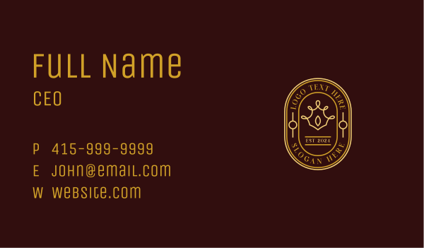 Elegant Luxury Crown Business Card Design