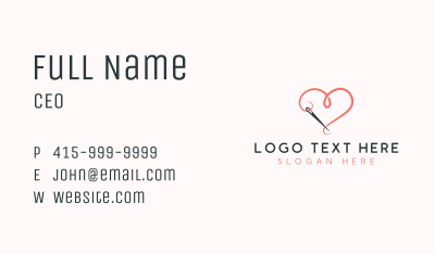 Needle Heart Crochet Business Card Image Preview