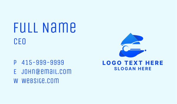 Water Droplet Car Cleaner Business Card Design