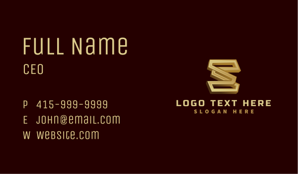 Metal Fabrication Letter S Business Card Design Image Preview