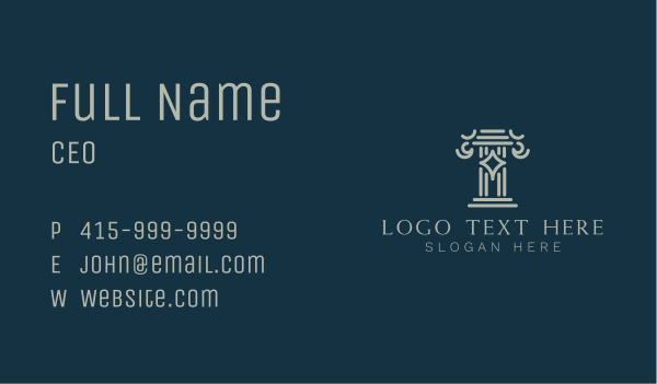 Ancient Architecture Pillar Business Card Design Image Preview